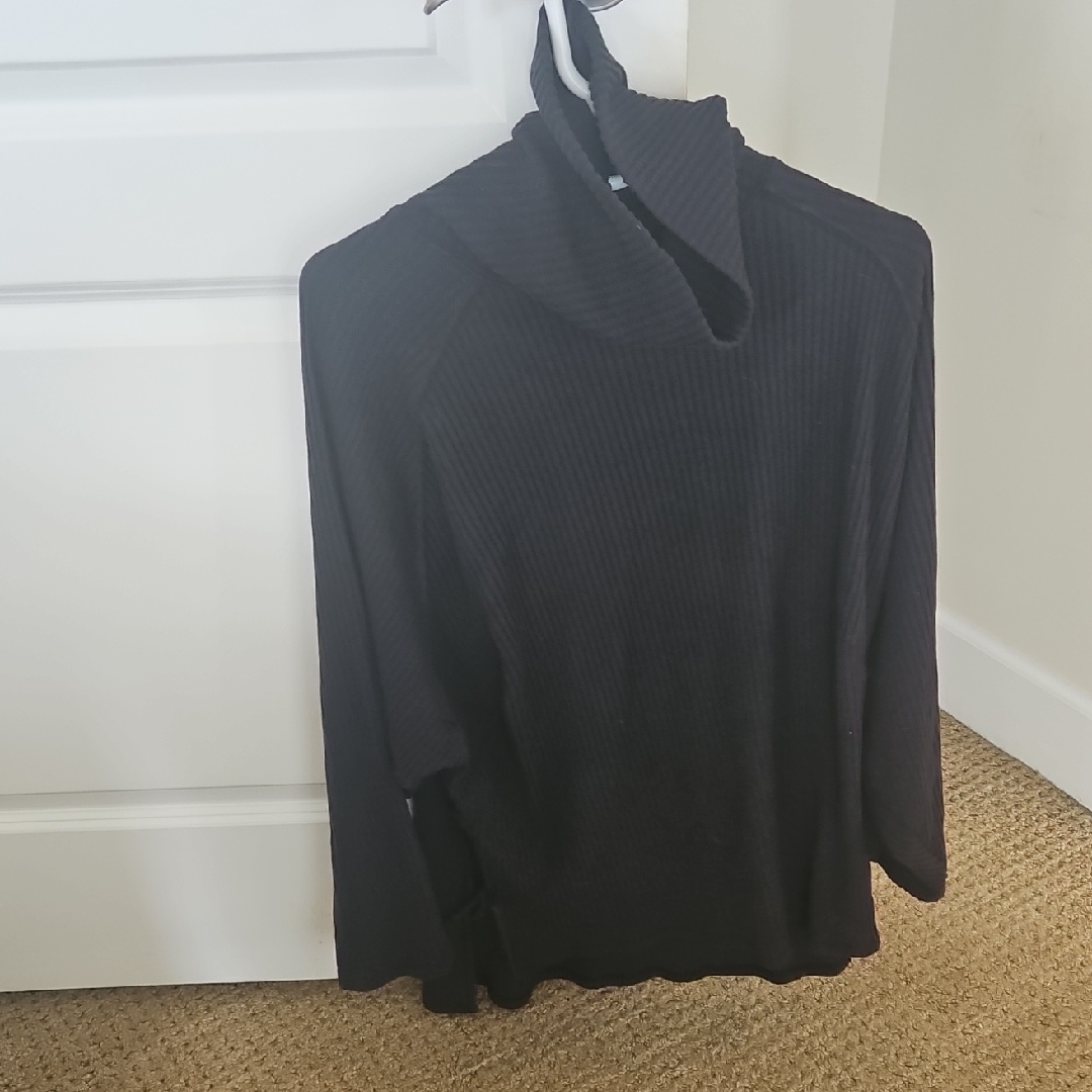 Joah Brown Black Ribbed Knit Tunic